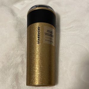 Starbucks Gold and Black Cold Tumbler with sippy lid